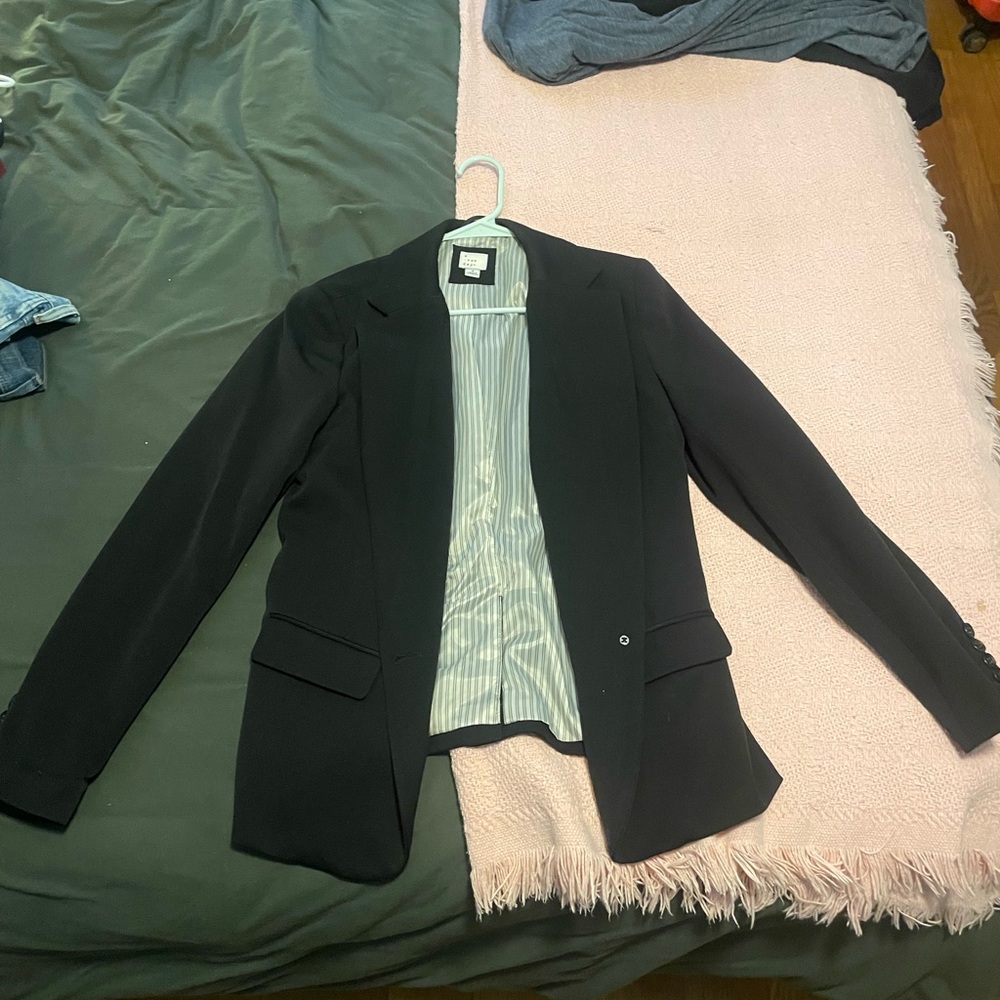 a new day Black Jacket with Striped Interior